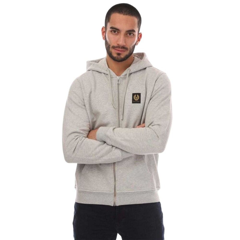 Belstaff Mens Full Zip Hoodie / Silver